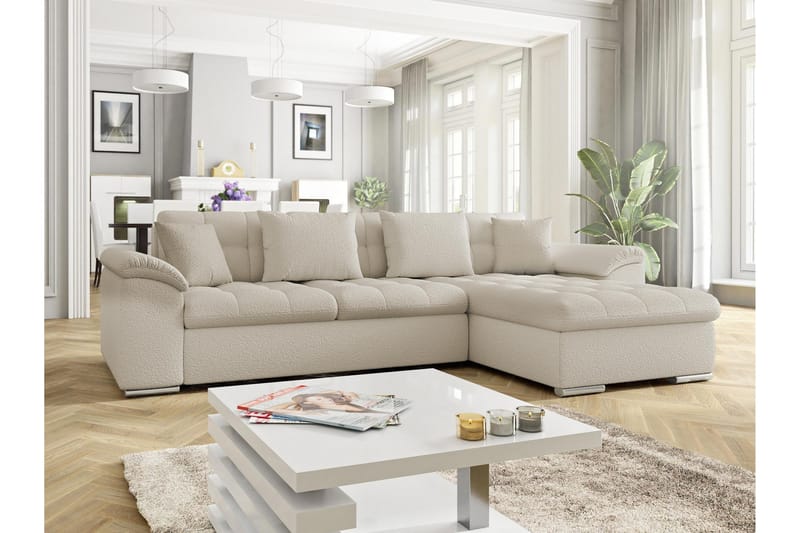 Camior Sofa med Divan 3-seter - Beige - Møbler - Sofaer - Sofa med sjeselong