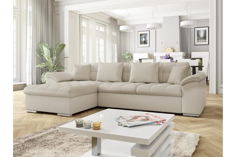 Camior Sofa med Divan 3-seter - Beige - Møbler - Sofaer - Sofa med sjeselong