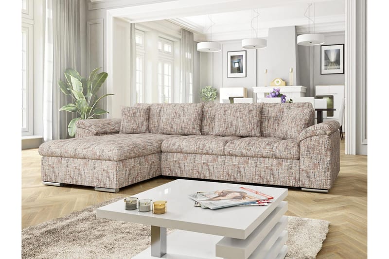 Camior Sofa med Divan 3-seter - Flerfarget/Beige - Møbler - Sofaer - Sofa med sjeselong