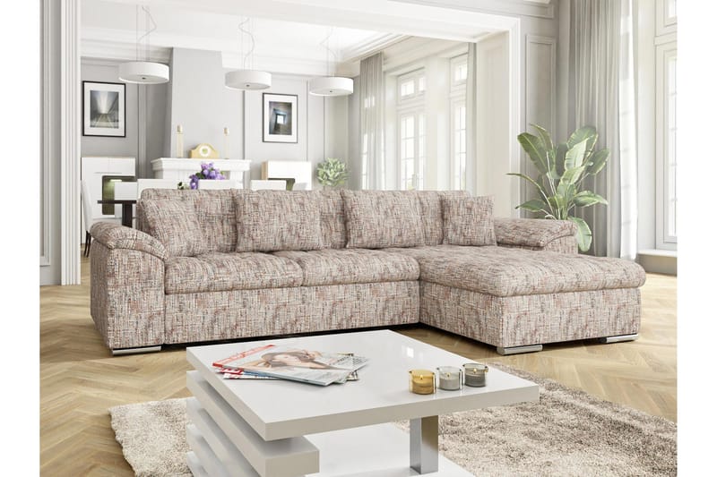 Camior Sofa med Divan 3-seter - Flerfarget/Beige - Møbler - Sofaer - Sofa med sjeselong