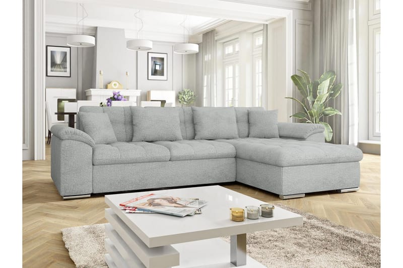 Camior Sofa med Divan 3-seter - Grå - Møbler - Sofaer - Sofa med sjeselong