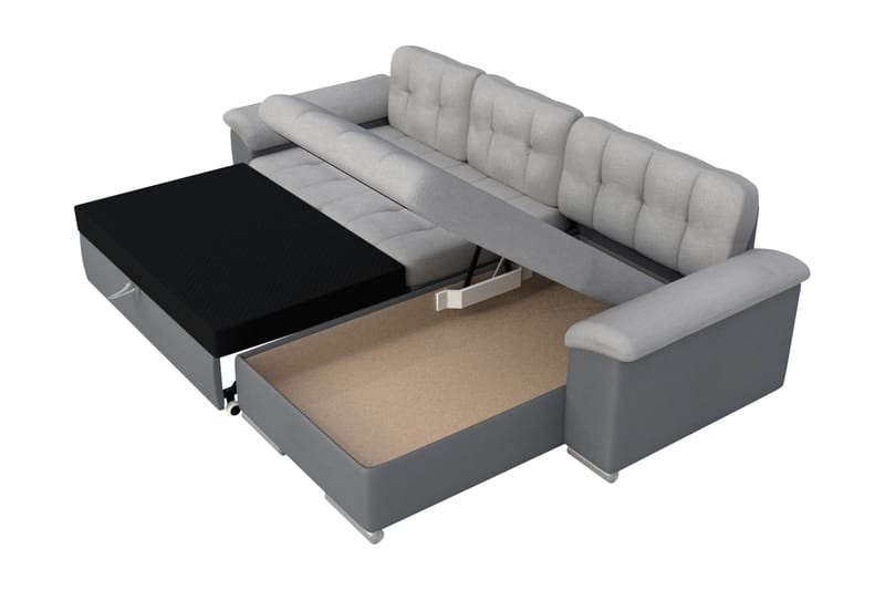 Camior Sofa med Divan 3-seter - Grå - Møbler - Sofaer - Sofa med sjeselong