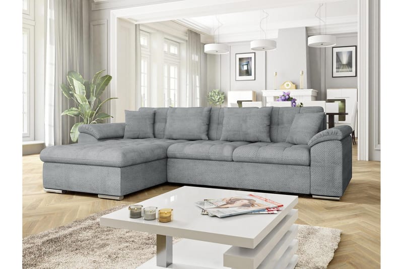 Camior Sofa med Divan 3-seter - Grå - Møbler - Sofaer - Sofa med sjeselong