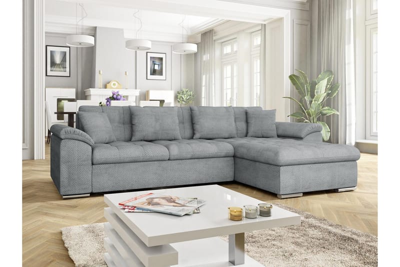 Camior Sofa med Divan 3-seter - Grå - Møbler - Sofaer - Sofa med sjeselong