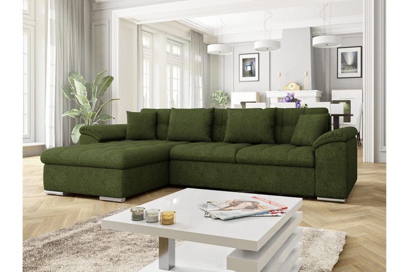 Camior Sofa med Divan 3-seter - Grønn - Møbler - Sofaer - Sofa med sjeselong