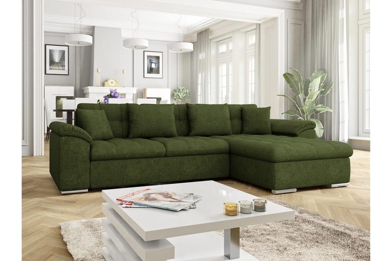 Camior Sofa med Divan 3-seter - Grønn - Møbler - Sofaer - Sofa med sjeselong