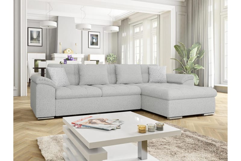 Camior Sofa med Divan 3-seter - Lys grå - Møbler - Sofaer - Sofa med sjeselong