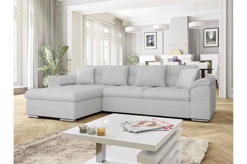 Camior Sofa med Divan 3-seter - Lys grå - Møbler - Sofaer - Sofa med sjeselong