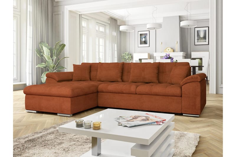 Camior Sofa med Divan 3-seter - Oransje - Møbler - Sofaer - Sofa med sjeselong