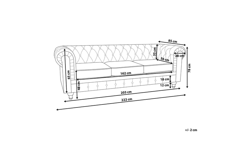 Casonya Sofa 3-seter - Hvit/Mørkt tre - Møbler - Sofaer - Sofa 3 seter