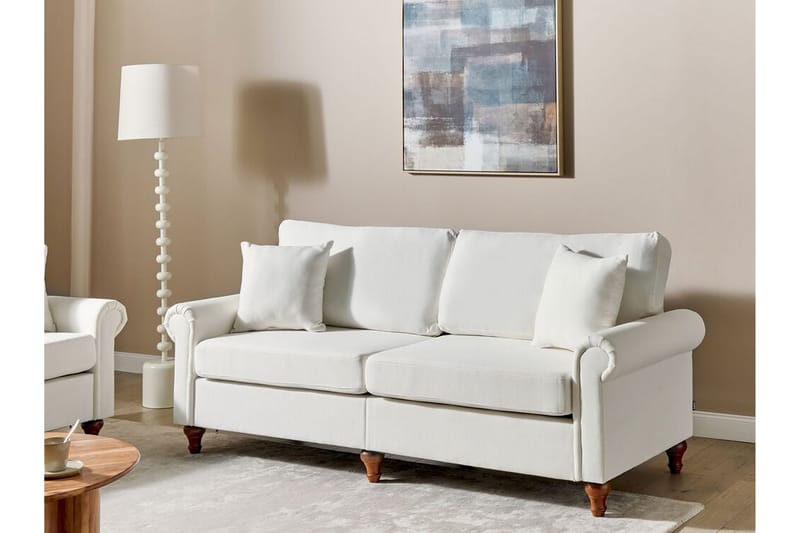 Cher Sofa 3-seter - Hvit/Mørkt tre - Møbler - Sofaer - Sofa 3 seter