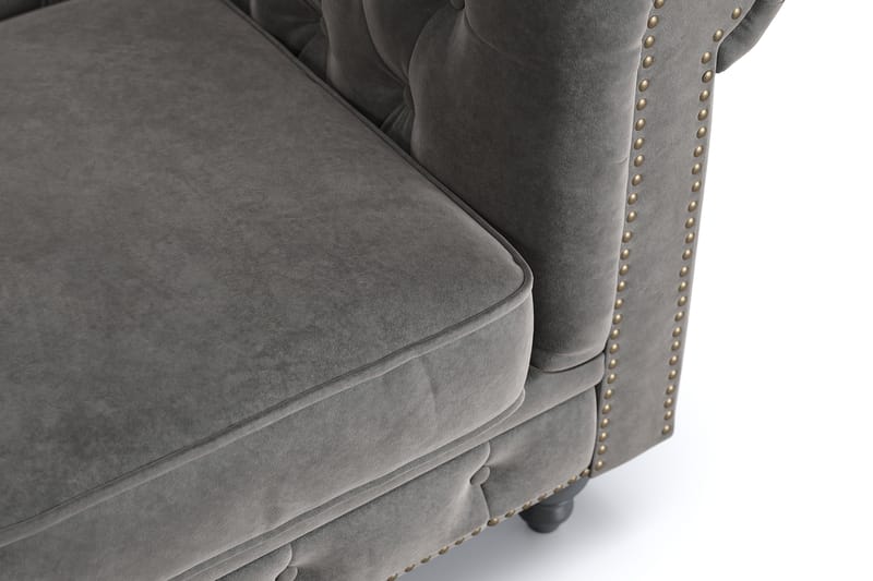 Chesterfield Deluxe 2-seters Sofa - Mørkegrå - Møbler - Sofaer - 2 seter sofa