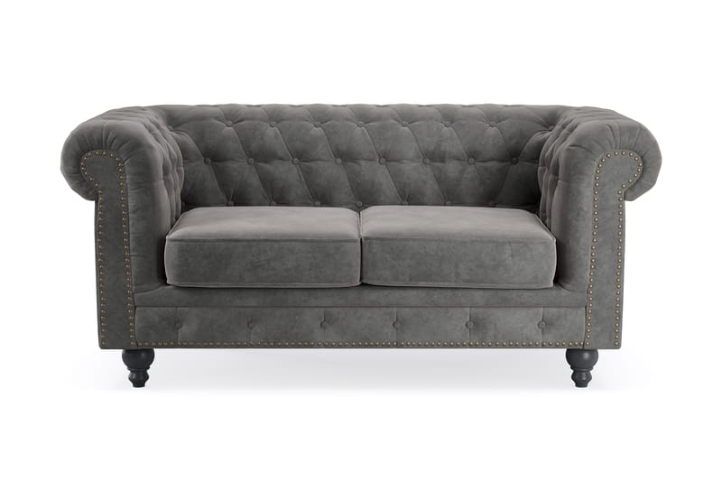 Chesterfield Deluxe 2-seters Sofa - Mørkegrå - Møbler - Sofaer - 2 seter sofa