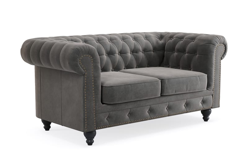 Chesterfield Deluxe 2-seters Sofa - Mørkegrå - Møbler - Sofaer - 2 seter sofa