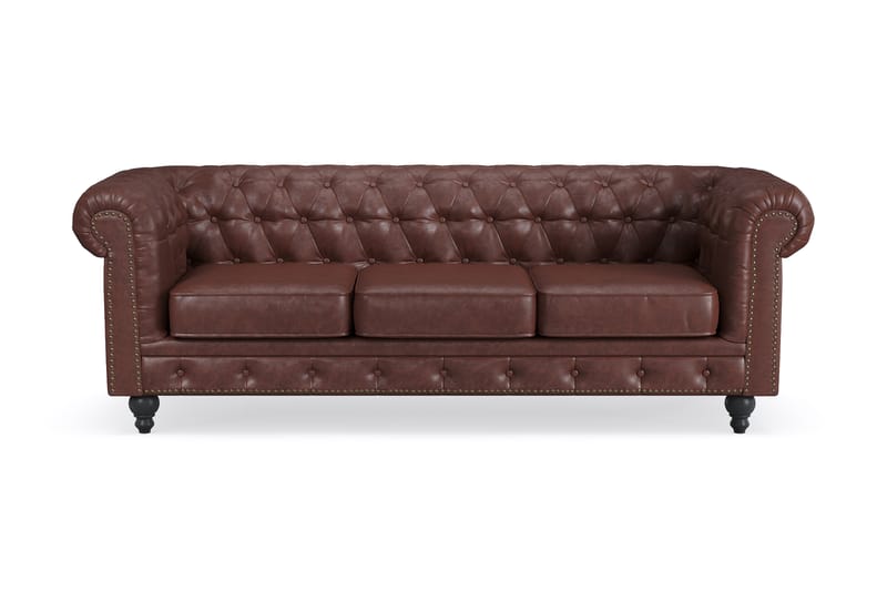 Chesterfield Deluxe 3-seter Sofa - Mørk brun - Møbler - Sofaer - Sofa 3 seter