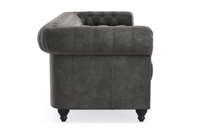 Chesterfield Deluxe 3-seters Sofa - Mørkegrå - Møbler - Sofaer - Sofa 3 seter