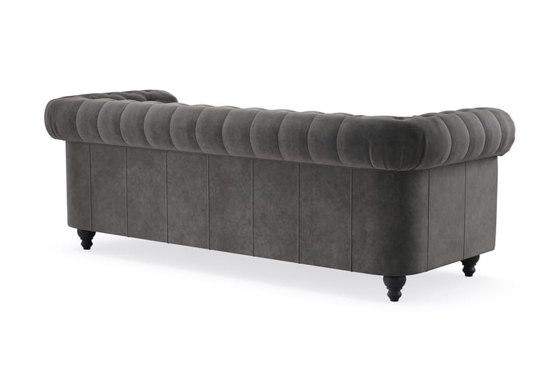 Chesterfield Deluxe 3-seters Sofa - Mørkegrå - Møbler - Sofaer - Sofa 3 seter