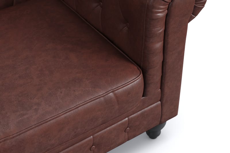 Chesterfield Lyx 2-seter Sofa - Mørk brun PU - Møbler - Sofaer - 2 seter sofa