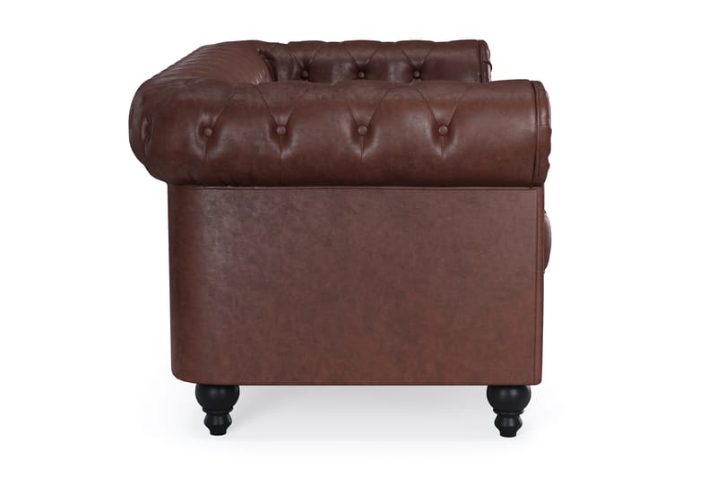 Chesterfield Lyx 2-seter Sofa - Mørk brun PU - Møbler - Sofaer - 2 seter sofa