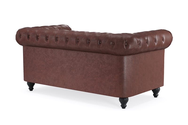 Chesterfield Lyx 2-seter Sofa - Mørk brun PU - Møbler - Sofaer - 2 seter sofa