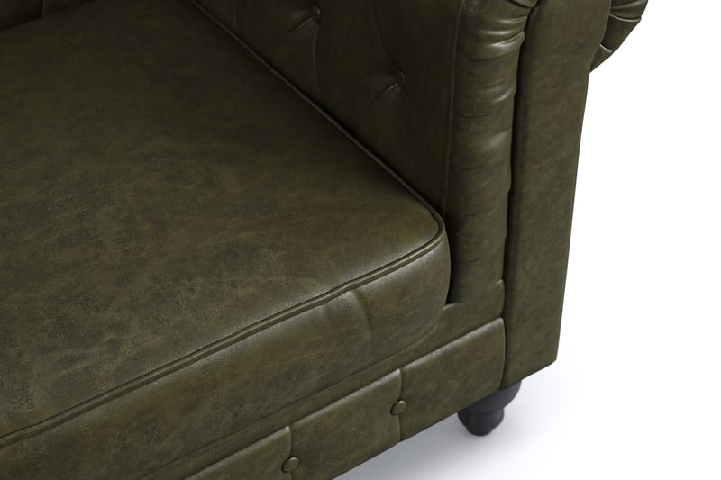 Chesterfield Lyx 2-seter Sofa - Mørkegrønn PU - Møbler - Sofaer - 2 seter sofa