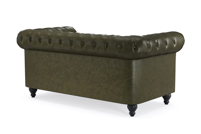 Chesterfield Lyx 2-seter Sofa - Mørkegrønn PU - Møbler - Sofaer - 2 seter sofa