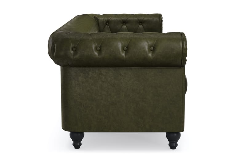 Chesterfield Lyx 3-seter Sofa - Mørkegrønn PU - Møbler - Sofaer - Chesterfield sofaer