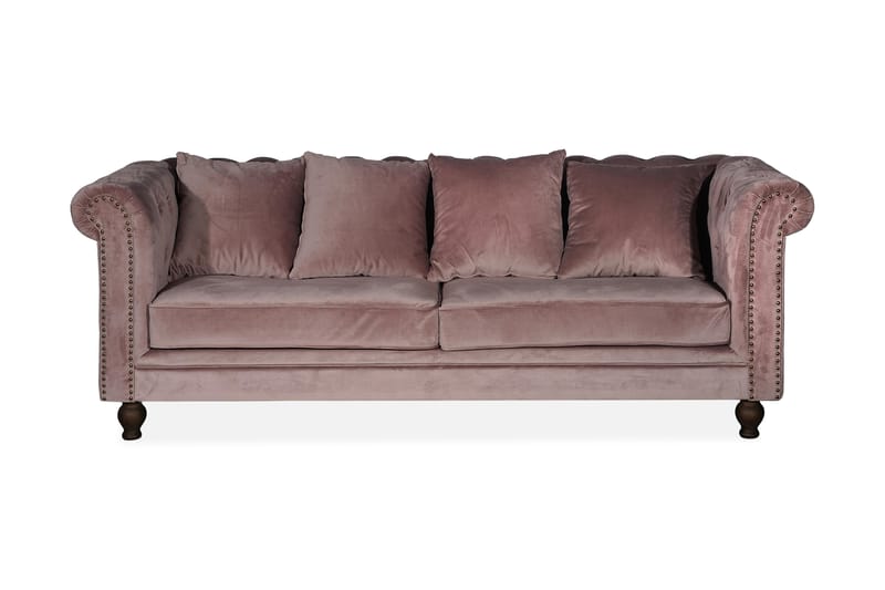 Velvet Sammetssofa 3-sits - Rosa - Møbler - Sofaer - Chesterfield sofaer