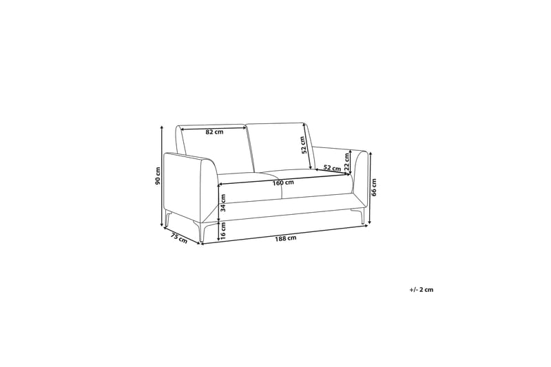 Chet Sofa 3-seter - Beige/Svart - Møbler - Sofaer - Sofa 3 seter