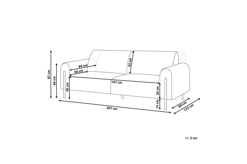 Christa Sofa 3-seter - Beige/Svart - Møbler - Sofaer - Sofa 3 seter