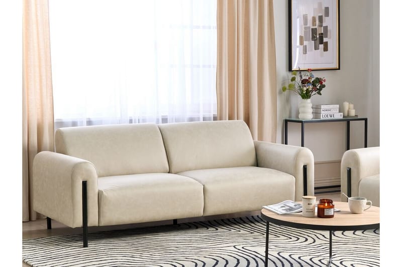 Christa Sofa 3-seter - Beige/Svart - Møbler - Sofaer - Sofa 3 seter