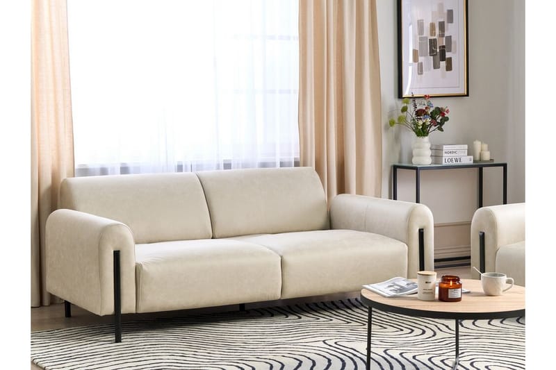 Christa Sofa 3-seter - Beige/Svart - Møbler - Sofaer - Sofa 3 seter