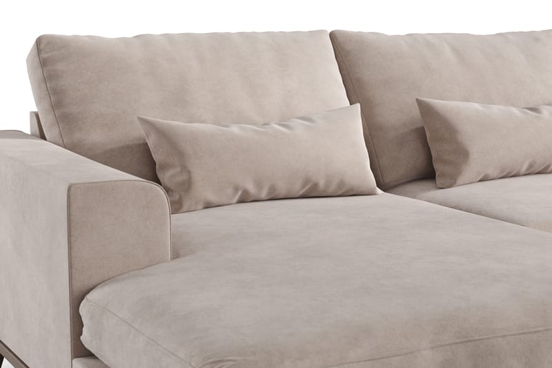 Copenhagen Stor U Sofa Fløyel med Divan og Sjeselong Høyre - Beige - Møbler - Sofaer - U-sofa