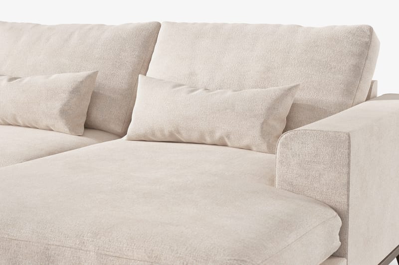 Copenhagen Stor U Sofa Fløyel med Divan og Sjeselong Venstre - Beige - Møbler - Sofaer - U-sofa