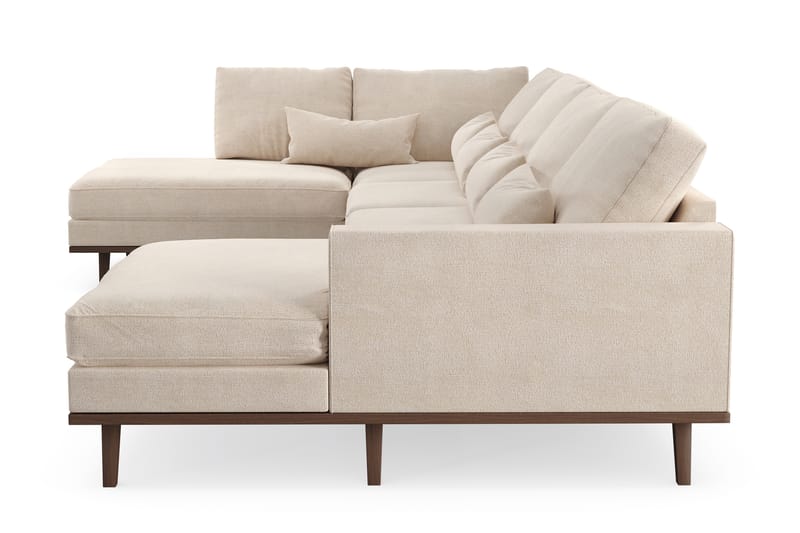 Copenhagen Stor U Sofa Fløyel med Divan og Sjeselong Venstre - Beige - Møbler - Sofaer - U-sofa