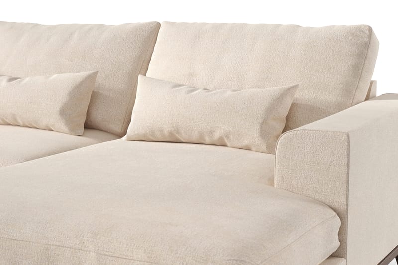 Copenhagen Stor U Sofa Fløyel med Divan og Sjeselong Venstre - Beige - Møbler - Sofaer - U-sofa