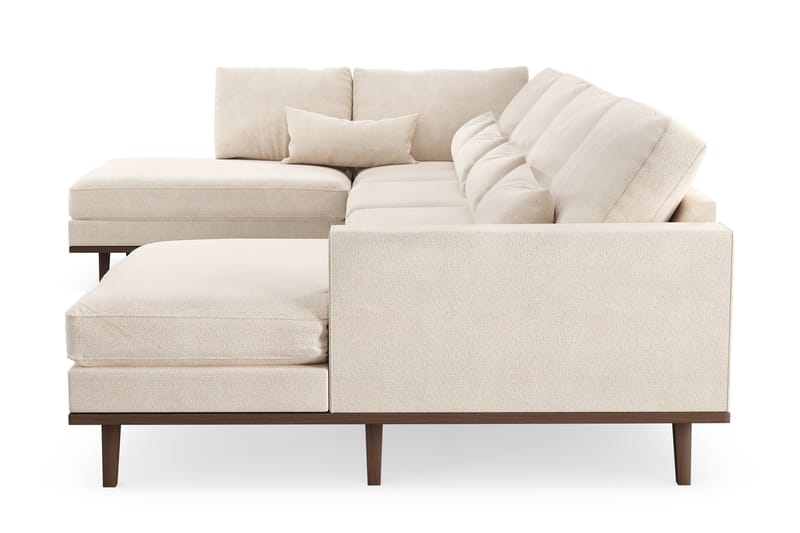 Copenhagen Stor U Sofa Fløyel med Divan og Sjeselong Venstre - Beige - Møbler - Sofaer - U-sofa