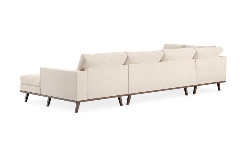 Copenhagen Stor U Sofa Fløyel med Divan og Sjeselong Venstre - Beige - Møbler - Sofaer - U-sofa