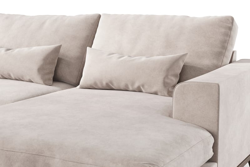 Copenhagen Stor U Sofa Fløyel med Divan og Sjeselong Venstre - Beige - Møbler - Sofaer - U-sofa