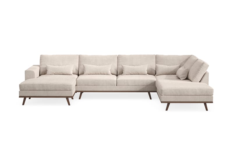 Copenhagen Stor U Sofa med Divan og Sjeselong Høyre - Beige - Møbler - Sofaer - U-sofa