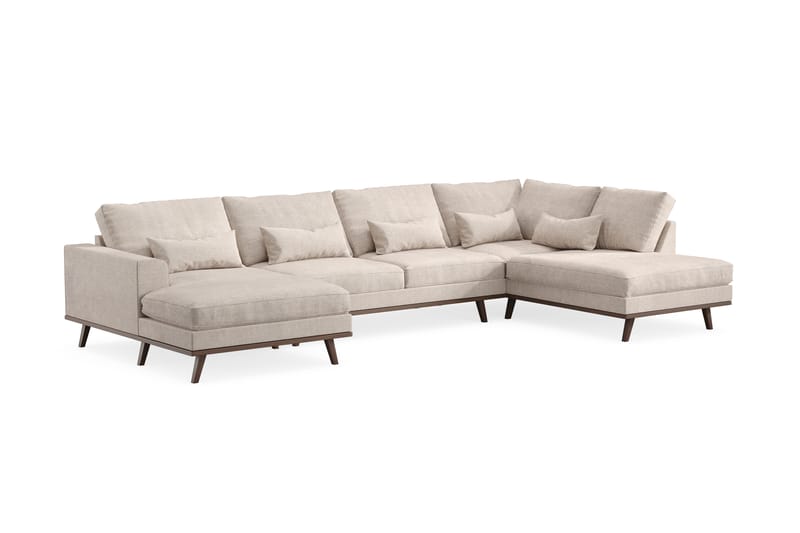 Copenhagen Stor U Sofa med Divan og Sjeselong Høyre - Beige - Møbler - Sofaer - U-sofa