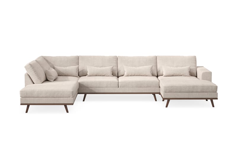 Copenhagen Stor U Sofa med Divan og Sjeselong Venstre - Beige - Møbler - Sofaer - U-sofa