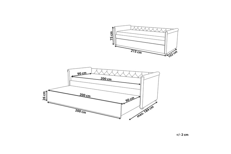 Libourne Dagseng 90 / 200 cm - Grå - Møbler - Sofaer - Dagsenger