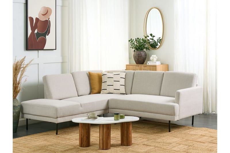 Deajna Hjørnesofa 4-seter - Beige/Svart - Møbler - Sofaer - Hjørnesofa