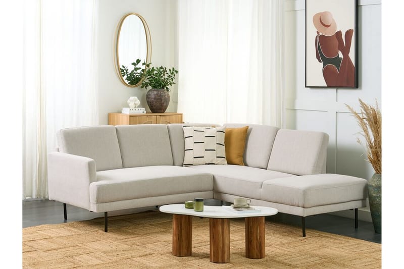 Deajna Hjørnesofa 4-seter - Beige/Svart - Møbler - Sofaer - Hjørnesofa