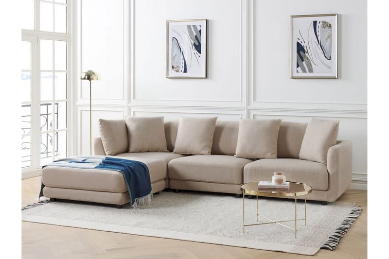 Delisha Sofa 3-seter - Beige/Svart - Møbler - Sofaer - Sofa 3 seter