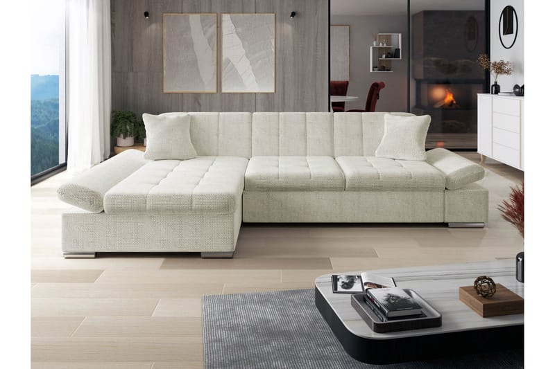 Djerra Sofa med Divan 3-seter - Beige - Møbler - Sofaer - Sofa med sjeselong