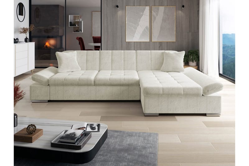 Djerra Sofa med Divan 3-seter - Beige - Møbler - Sofaer - Sofa med sjeselong