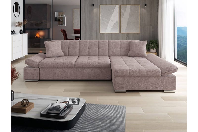 Djerra Sofa med Divan 3-seter - Beige - Møbler - Sofaer - Sofa med sjeselong