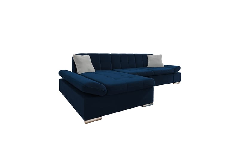 Djerra Sofa med Divan 3-seter - Blå/Lys grå - Møbler - Sofaer - Sofa med sjeselong